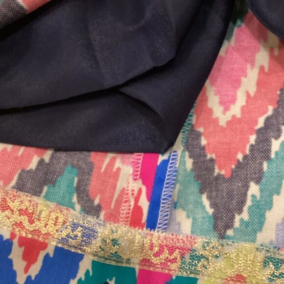 Lilly Pulitzer Sherlyn Hearts A Flutter Multicolored Chevron Collared Dress 6 - Picture 12 of 16